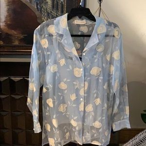 Burberry Silk Sheer shirt with shell sweater